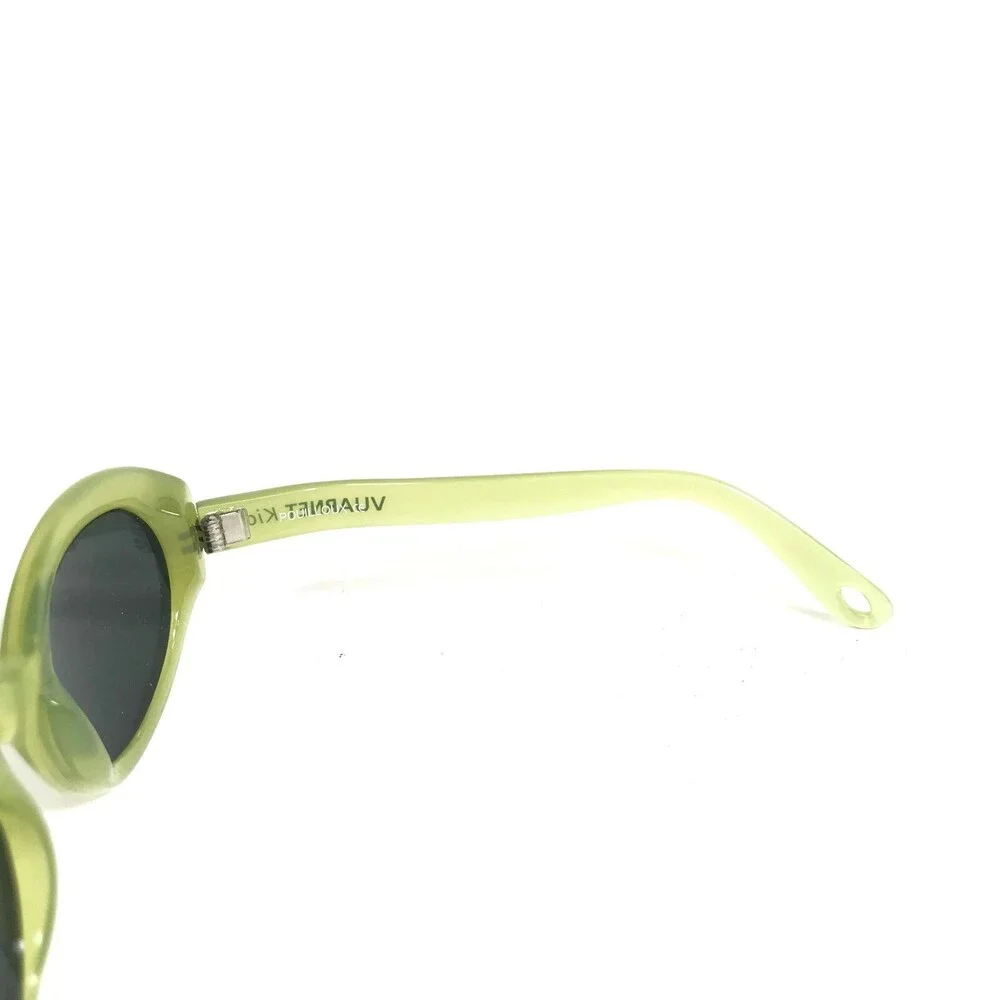 Vaurnet Kids Sunglasses POUILLOUX B600 Clear Green Round Frames with Blue Lenses